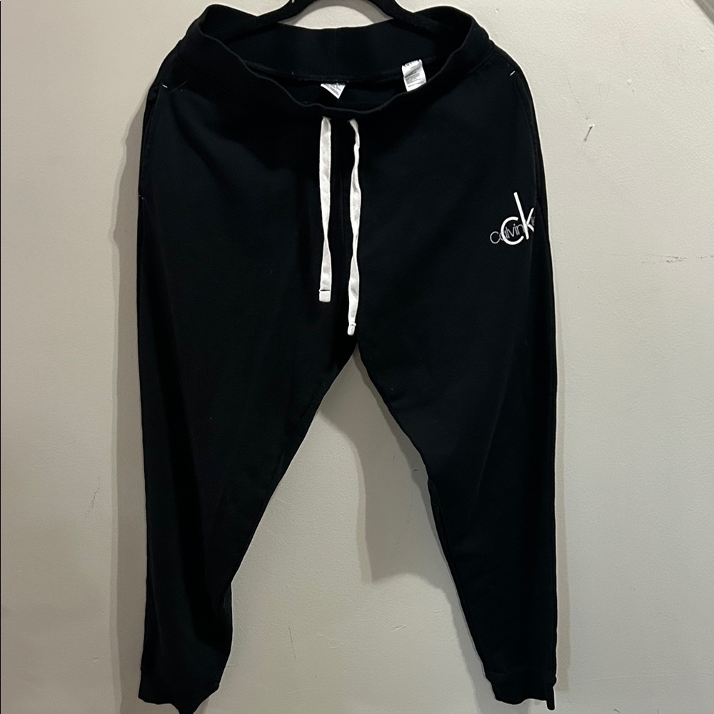 Calvin Klein Black joggers Sleepwear with White Accents